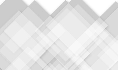White and grey abstract technology banner design. Business concept geometric white and gray squares Pattern texture background. Design for brochure, banner, wedding card, cover, flyer.