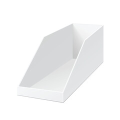 Empty cardboard POS POI blank display show box holder for sale. Vector