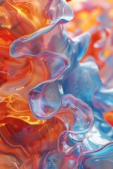 Obraz premium Captivating Fluid Dynamics and Turbulence Visualization, Mesmerizing Textural Digital Painting with Retrofuturistic Scientific Aesthetic