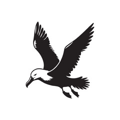 Elegant albatross silhouette - minimallest albatross vector
