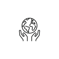 Save the planet icon vector. EPS 10 editable vector