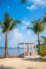 Naklejka premium View of paradise beach resort in koh yao noi, Phang Nga, Thailand