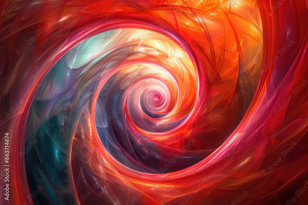 Poster mesmerizing spiral patterns with vibrant color blends hypnotic psychedelic digital art backdrop for 
