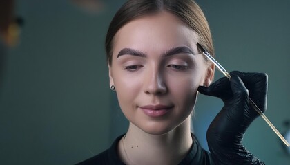 Obraz premium Professional eyebrow mapping procedure 