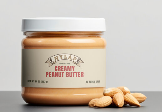 Peanut Butter Jar Label Mockup With Generative AI