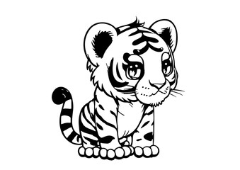 coloring tiger mascot for kids