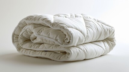 A picture of the front of a neatly folded quilt, cotton exterior, air-conditioned quilt