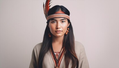 portrait of a Native American Indian in national costume