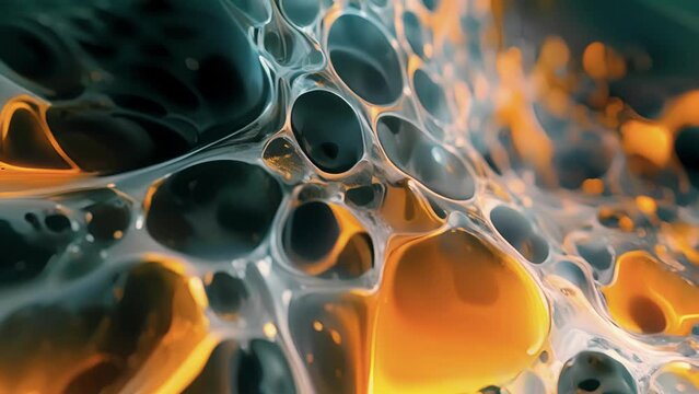A closeup view of microtubules in the cytoskeleton resembling long hollow tubes that act as highways for the transport of materials within the cell.