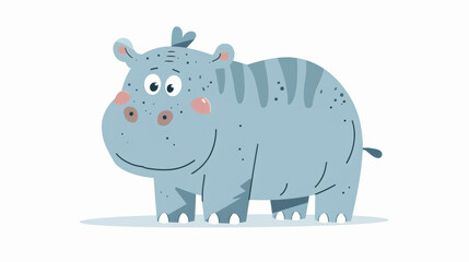 Obraz premium A cartoon rhino is standing in the grass