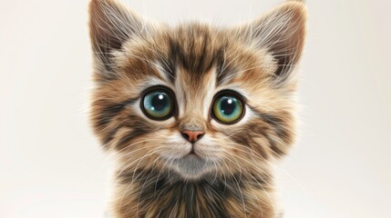 Obraz premium A kitten with green eyes looking at the camera