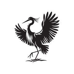 Heron silhouette figure - minimallest heron vector
