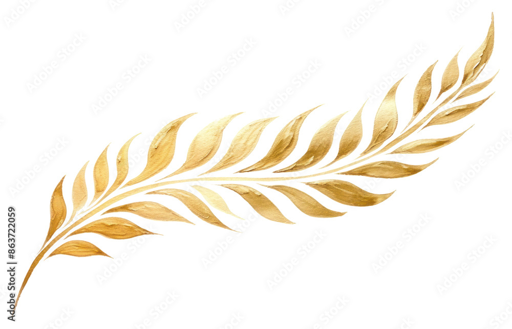 Wall mural PNG Leaf pattern plant gold.