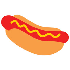 set of fast food, hotdog, Hamberger, cake, pizza, French fries