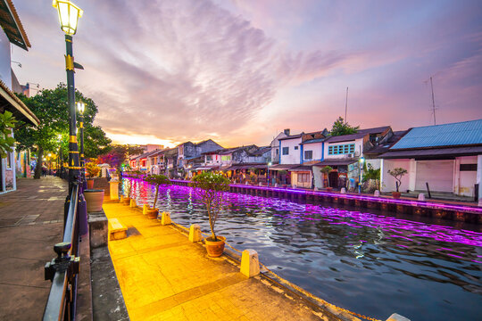 The old town of Malacca, Melaca and the river. UNESCO World Heritage Site in Malaysia