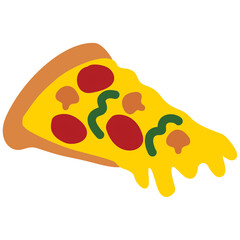 set of fast food, hotdog, Hamberger, cake, pizza, French fries