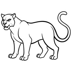 illustration of a cartoon panther vector line art design 
