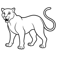 Fototapeta premium illustration of a cartoon tiger vector line art design 
