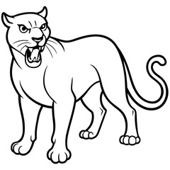 illustration of a cartoon tiger vector line art design 