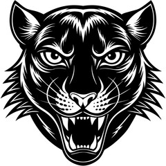 an angry panther head