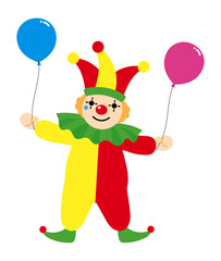風船を持つピエロ