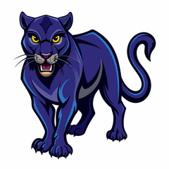 the full body of a panther vector design vector art 