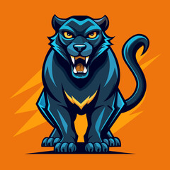 the full body of a panther vector design vector art 