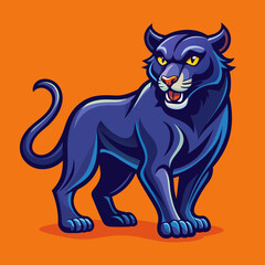 An Angry Panther colorful vector design colored background 
