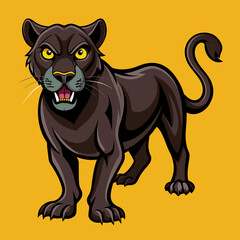 An Angry Panther colorful vector design colored background 