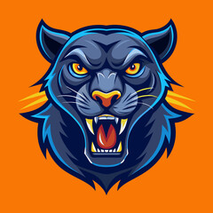 an angry panther head vector design 