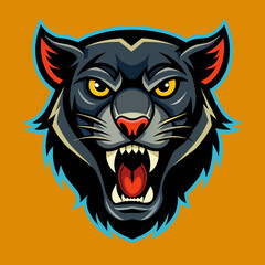 an angry panther head