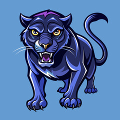 An Angry Panther colorful vector design colored background 