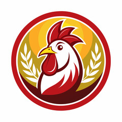 rooster and hen for restaurants icon vector art