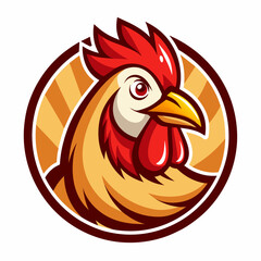 rooster and hen for restaurants icon vector art