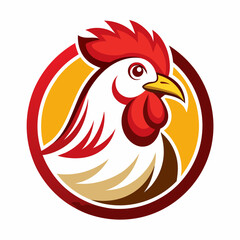 rooster and hen for restaurants icon vector art