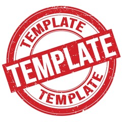 TEMPLATE text written on red round stamp sign