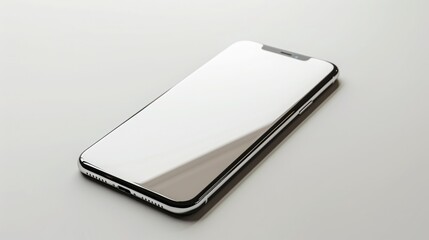 Mobile device on a minimalist light background