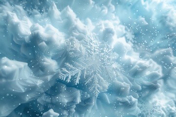 Obraz premium A Single Snowflake in a Winter Wonderland