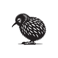 Kiwi silhouette vector - kiwi illustration - kiwi black vector
