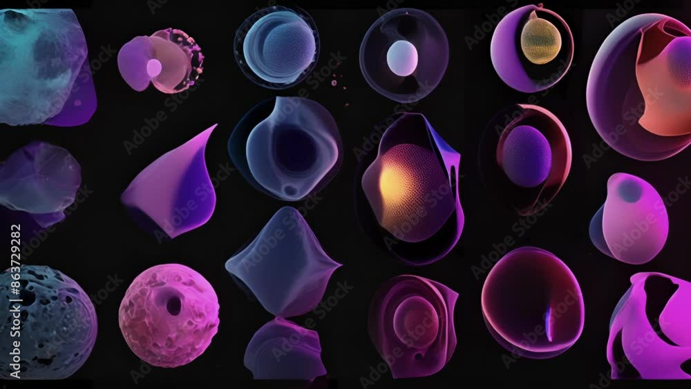 Poster a series of animations captured at different stages of endocytosis highlighting the changes in shape