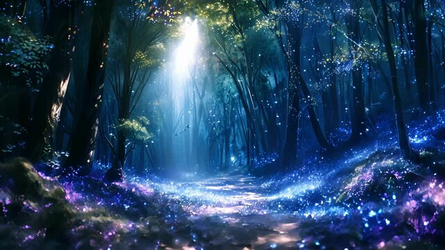 Upon entering the enchanted forest one is greeted by a carpet of tiny crystal shards sparkling like stars in the moonlight.