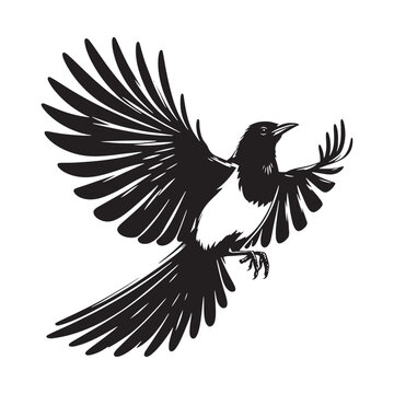 recommend clip art: Stylish magpie silhouette design - minimallest magpie vector