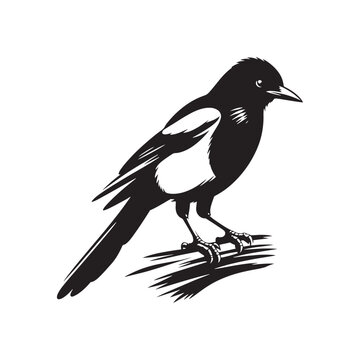 recommend clip art: Magpie bird silhouette artwork - minimallest magpie vector
                    