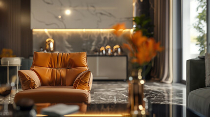 Modern Drawing Room Living Space Interior Design Stock Photo