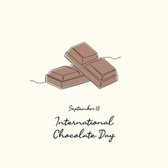 line art of International Chocolate Day good for International Chocolate Day celebrate. line art.
