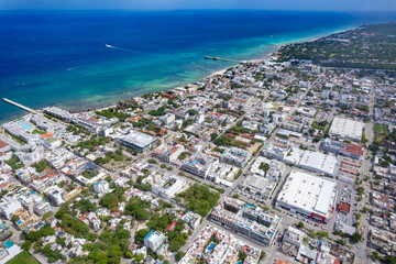 Aerial view of Playa del Carmen, Mexico