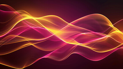 Obraz premium Maroon and Yellow Neon Wave Background 