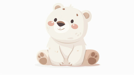 Fototapeta premium A white polar bear sitting on the ground