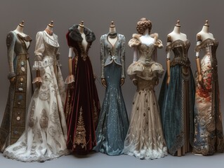 Naklejka premium Arctic Glamour- High-fashion outfits for youth are designed with glamorous icy elements and luxurious fabrics. Envision floor-length velvet gowns with faux fur stoles, embellished