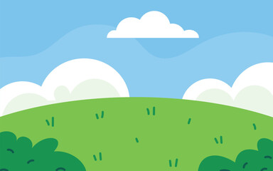 Obraz premium Green field landscape background